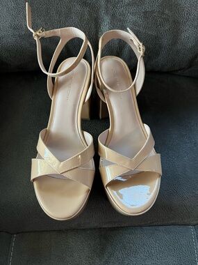 Stuart Weitzman Miami Platform Sandal
Nude Block Heel Sandals with Ankle Strap.